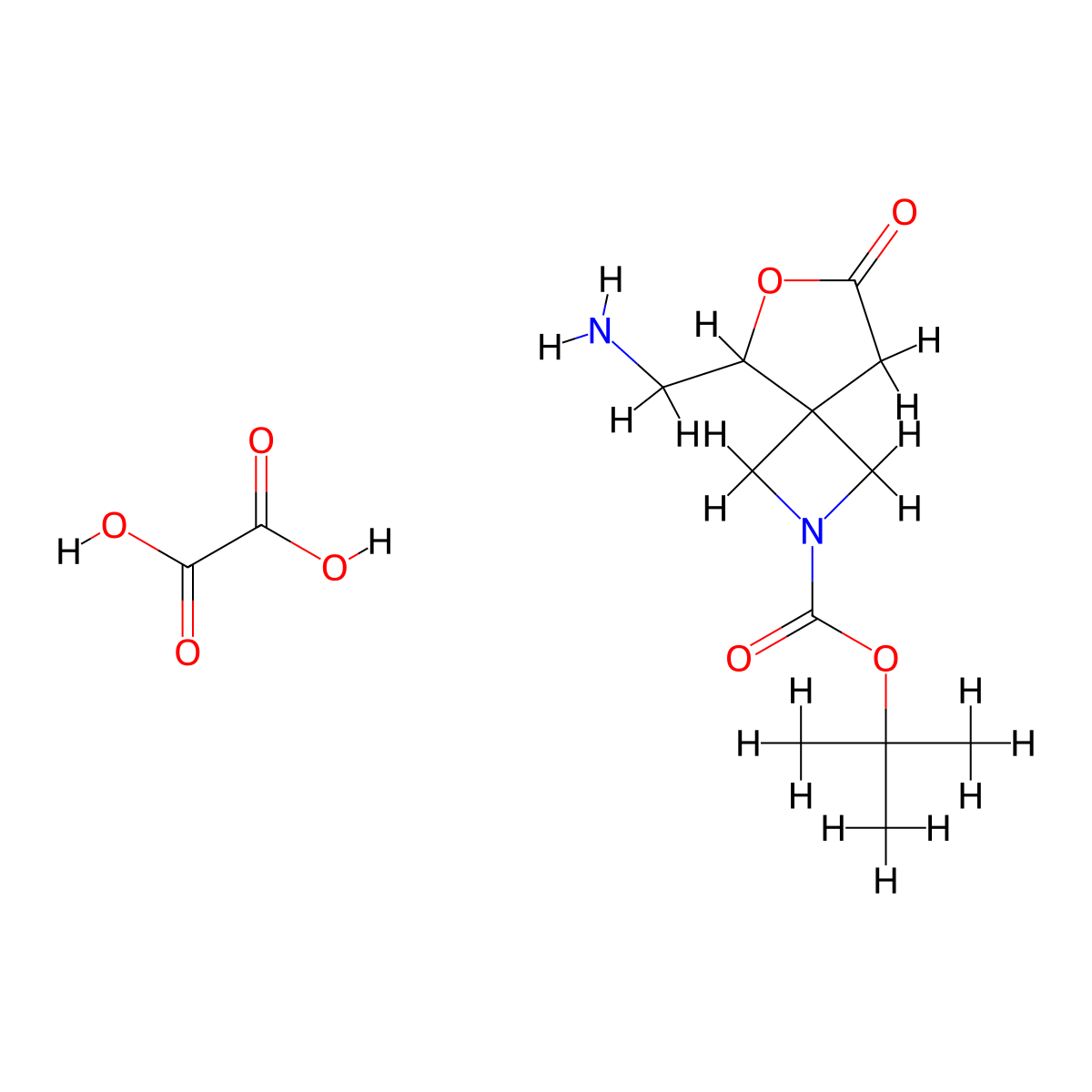 Oxalic acid, tert-butyl 5-(aminomethyl)-7-oxo-6-oxa-2-azaspiro[3.4]octane-2-carboxylate molecular structure, CAS 2138426-34-1