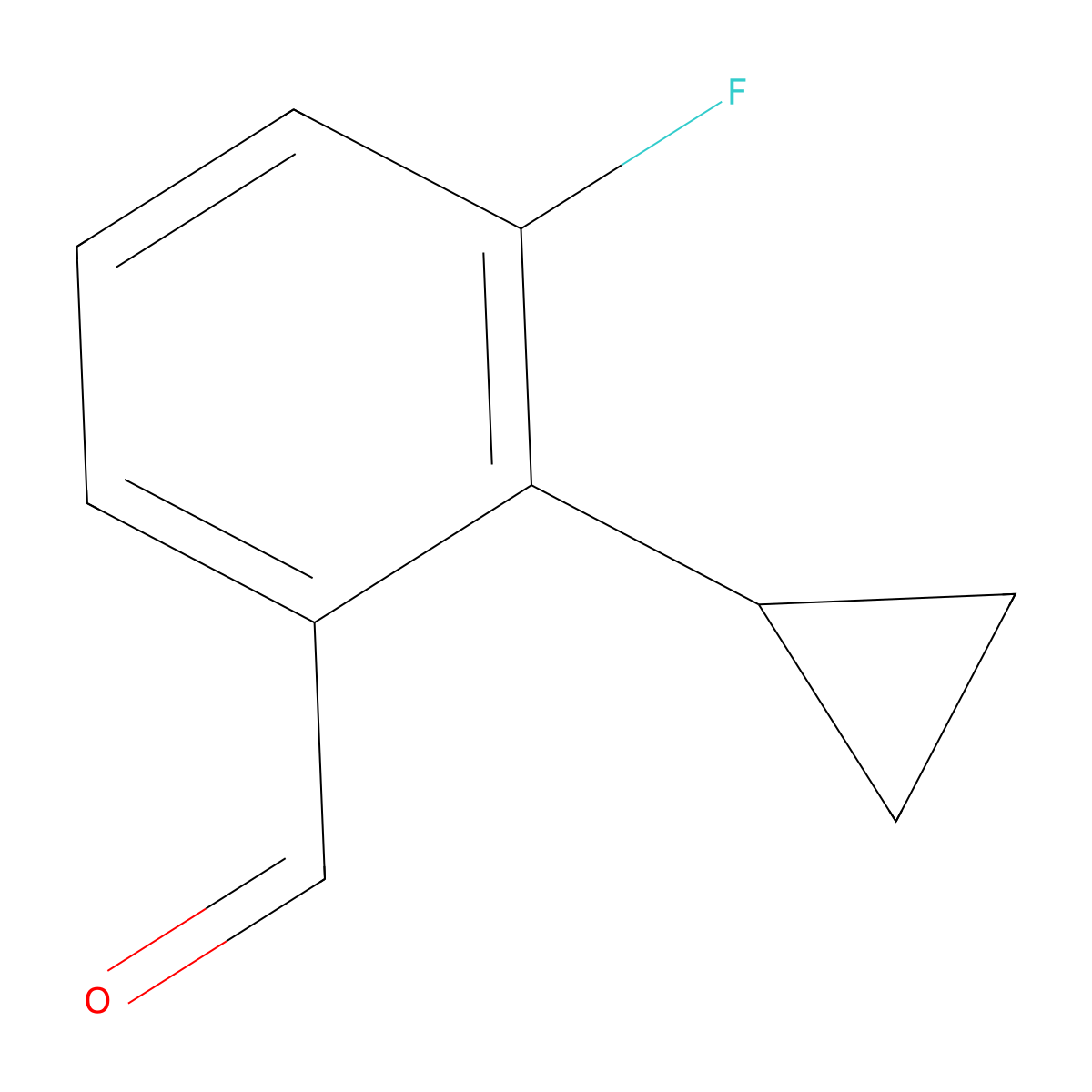 2-Cyclopropyl-3-fluorobenzaldehyde molecular structure, CAS 2138426-58-9
