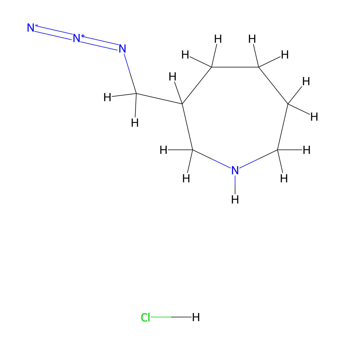 3-(Azidomethyl)azepane hydrochloride molecular structure, CAS 2138426-62-5