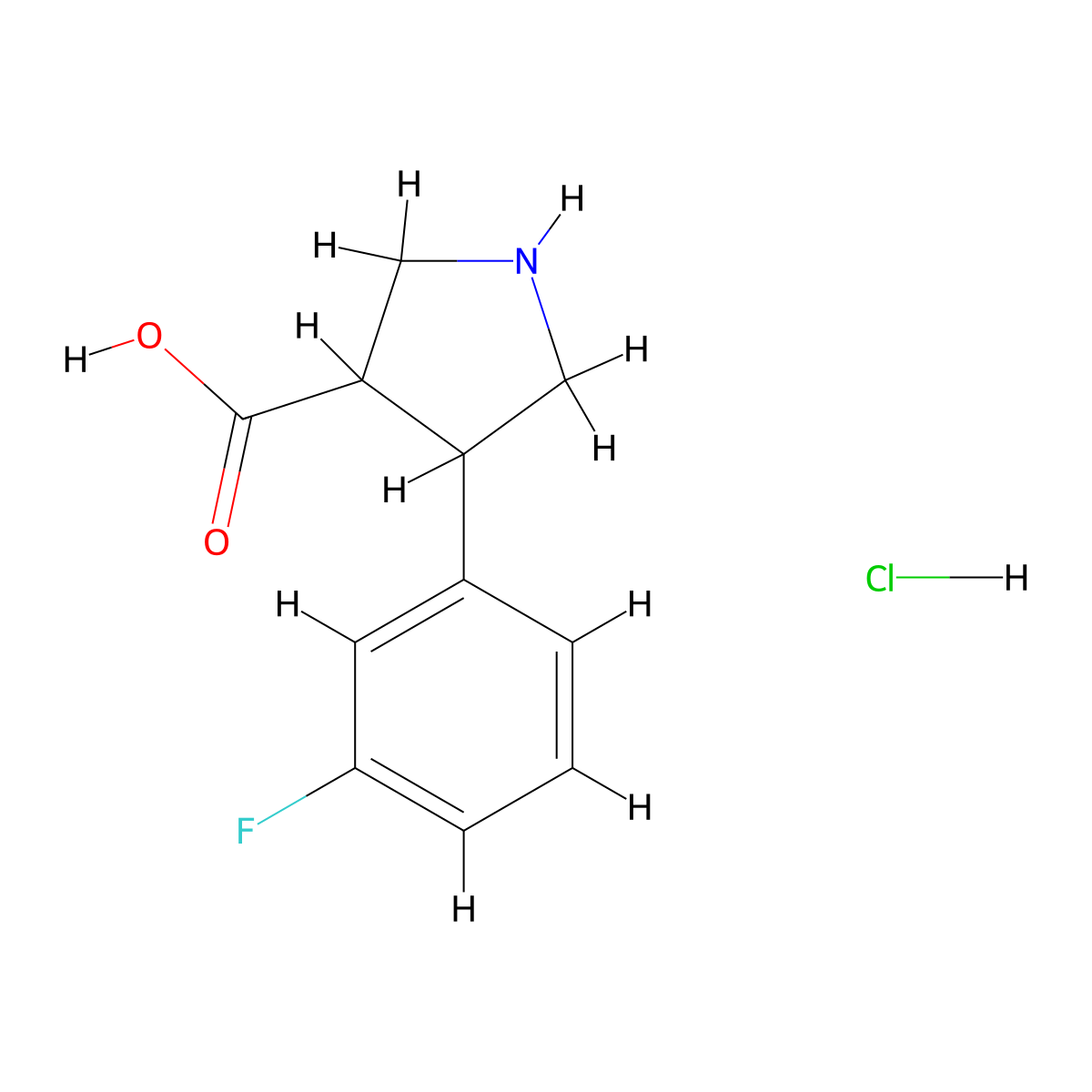 4-(3-Fluorophenyl)pyrrolidine-3-carboxylic acid hydrochloride molecular structure, CAS 2138426-90-9
