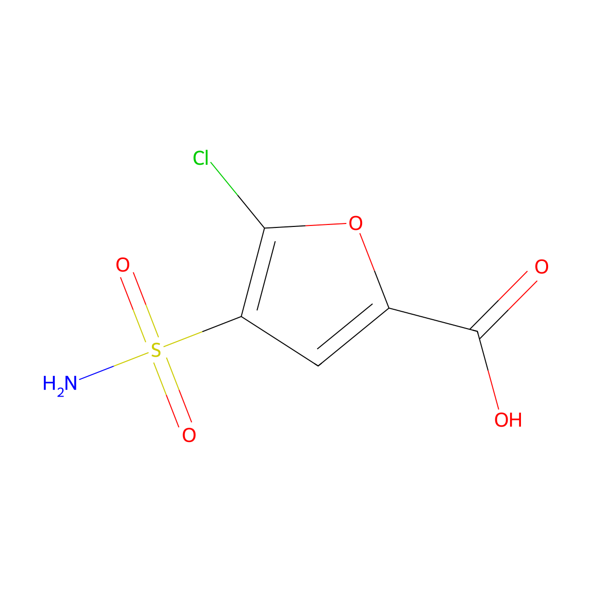 5-Chloro-4-sulfamoylfuran-2-carboxylic acid molecular structure, CAS 2138426-93-2