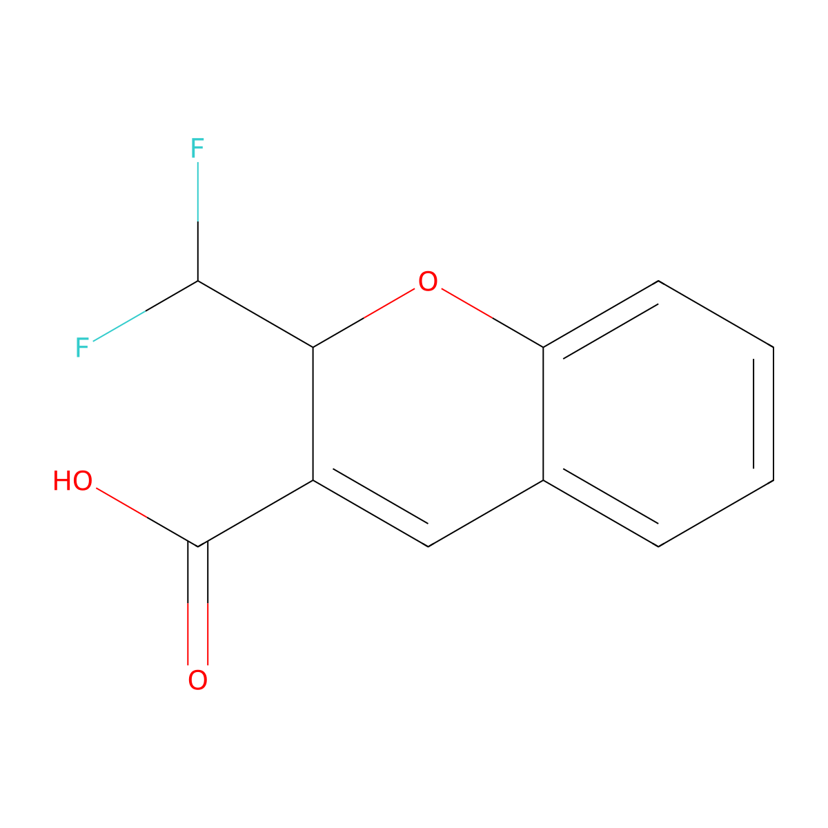2-(Difluoromethyl)-2H-chromene-3-carboxylic acid molecular structure, CAS 2138427-03-7