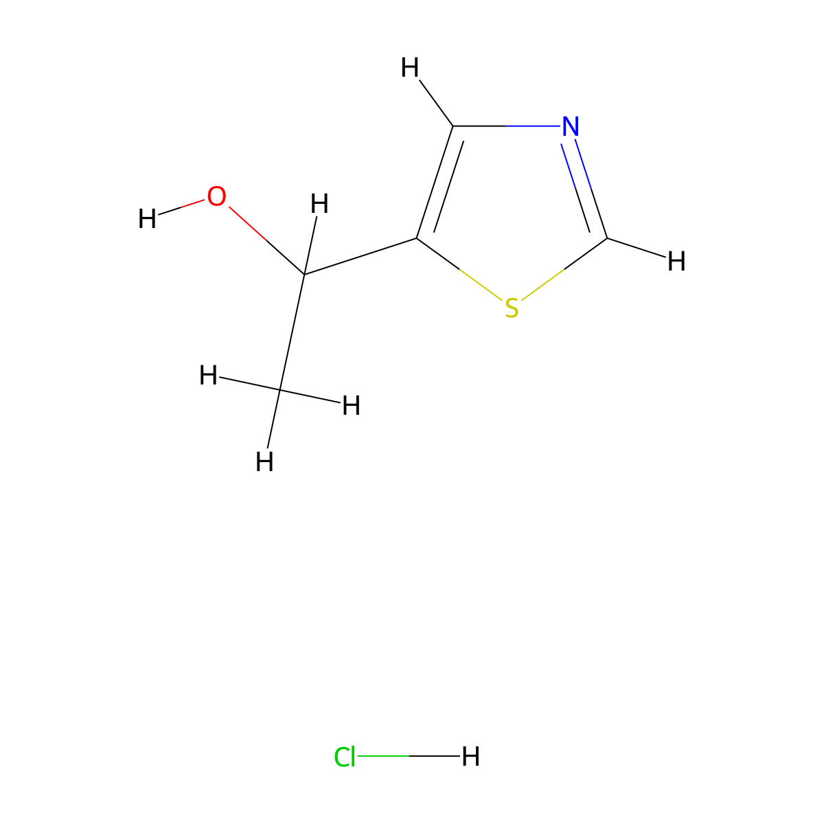 1-(1,3-Thiazol-5-yl)ethan-1-ol hydrochloride molecular structure, CAS 2138427-13-9