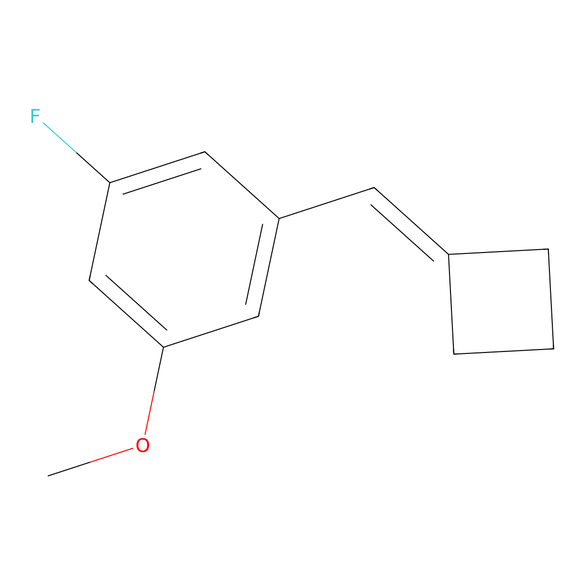 1-(Cyclobutylidenemethyl)-3-fluoro-5-methoxybenzene molecular structure, CAS 2138427-38-8