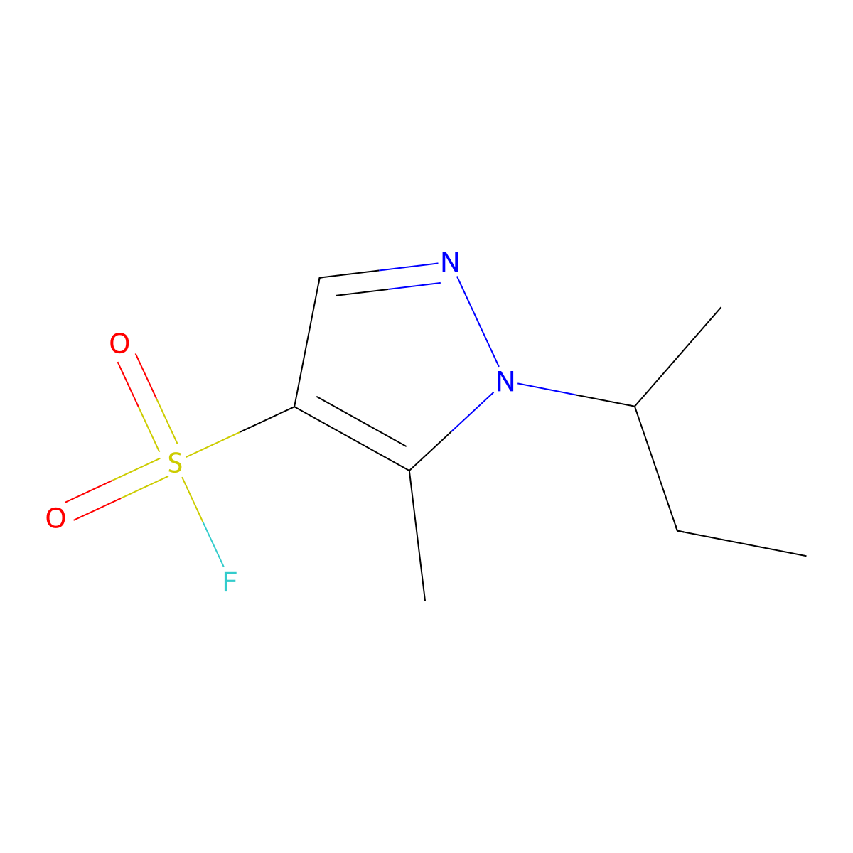 1-(butan-2-yl)-5-methyl-1H-pyrazole-4-sulfonyl fluoride molecular structure, CAS 2138427-43-5