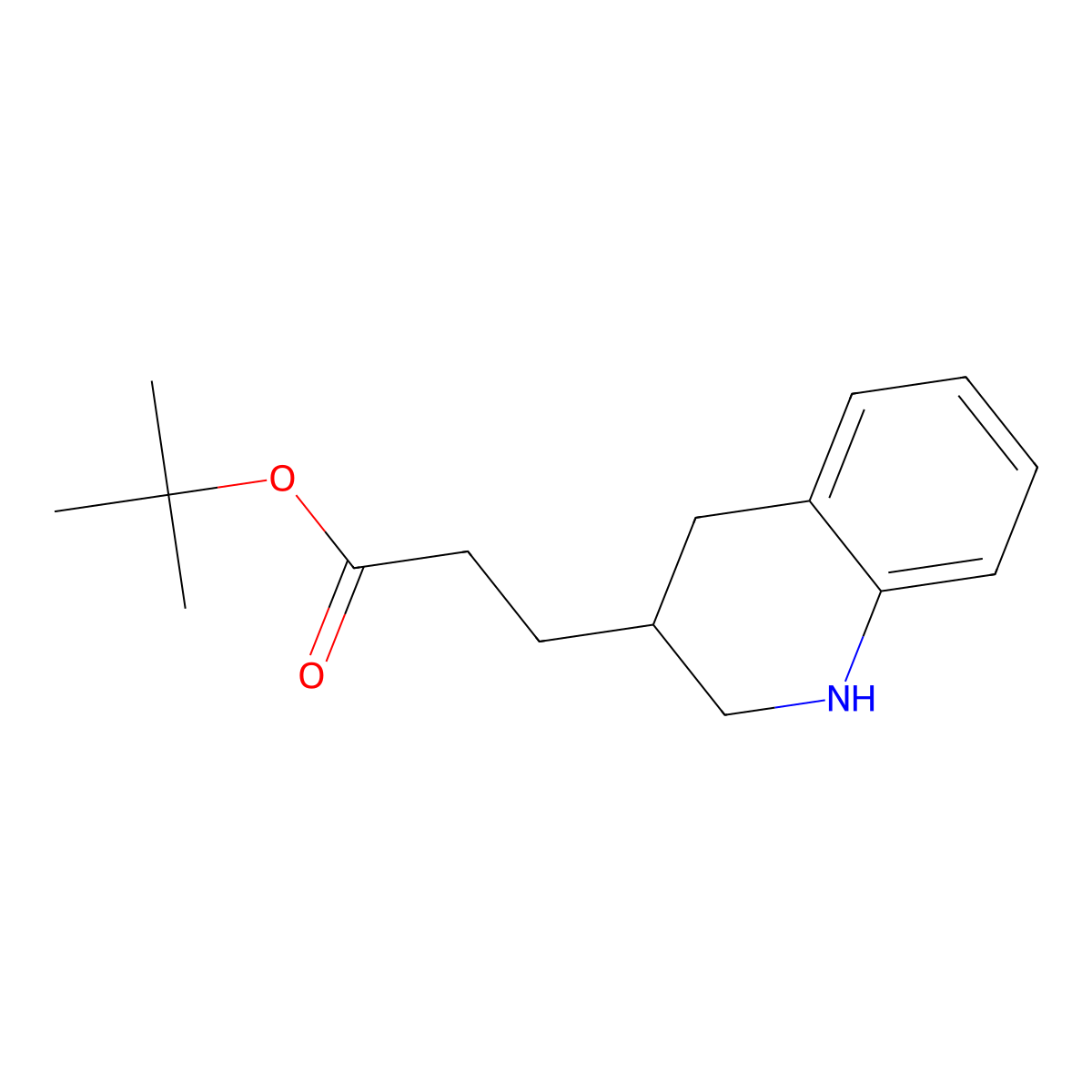 Tert-butyl 3-(1,2,3,4-tetrahydroquinolin-3-yl)propanoate molecular structure, CAS 2138427-63-9