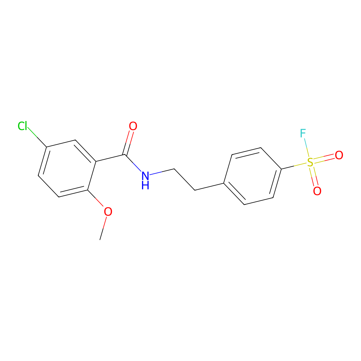 4-{2-[(5-Chloro-2-methoxyphenyl)formamido]ethyl}benzene-1-sulfonyl fluoride molecular structure, CAS 2138428-15-4