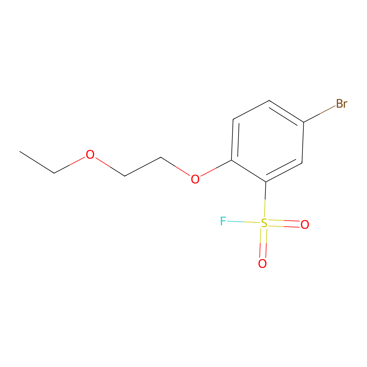 5-Bromo-2-(2-ethoxyethoxy)benzene-1-sulfonyl fluoride molecular structure, CAS 2138428-21-2