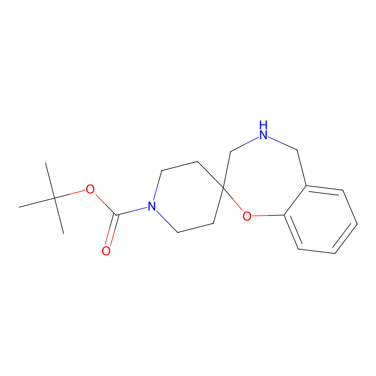 tert-butyl 4,5-dihydro-3H-spiro[1,4-benzoxazepine-2,4'-piperidine]-1'-carboxylate molecular structure, CAS 2138428-38-1