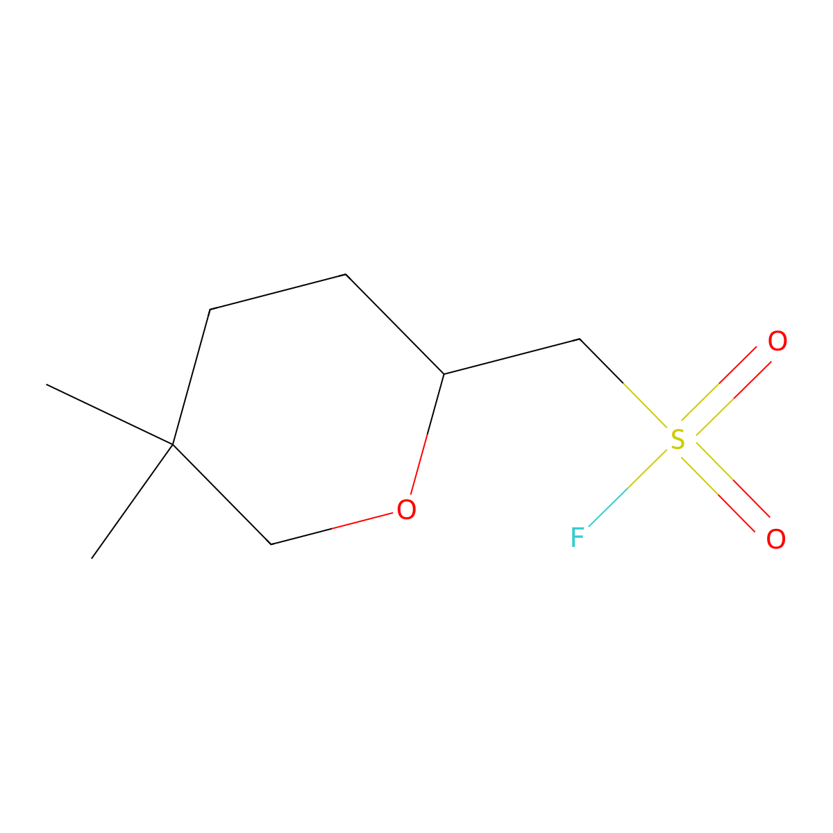 (5,5-Dimethyloxan-2-yl)methanesulfonyl fluoride molecular structure, CAS 2138428-40-5