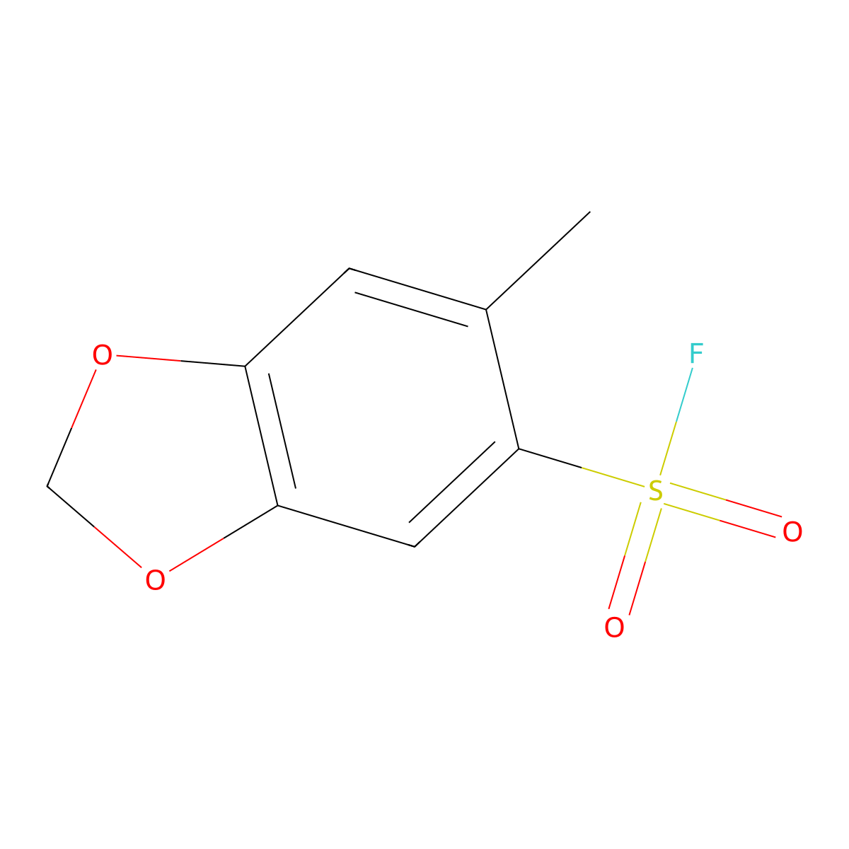 6-Methyl-1,3-dioxaindane-5-sulfonyl fluoride molecular structure, CAS 2138428-52-9