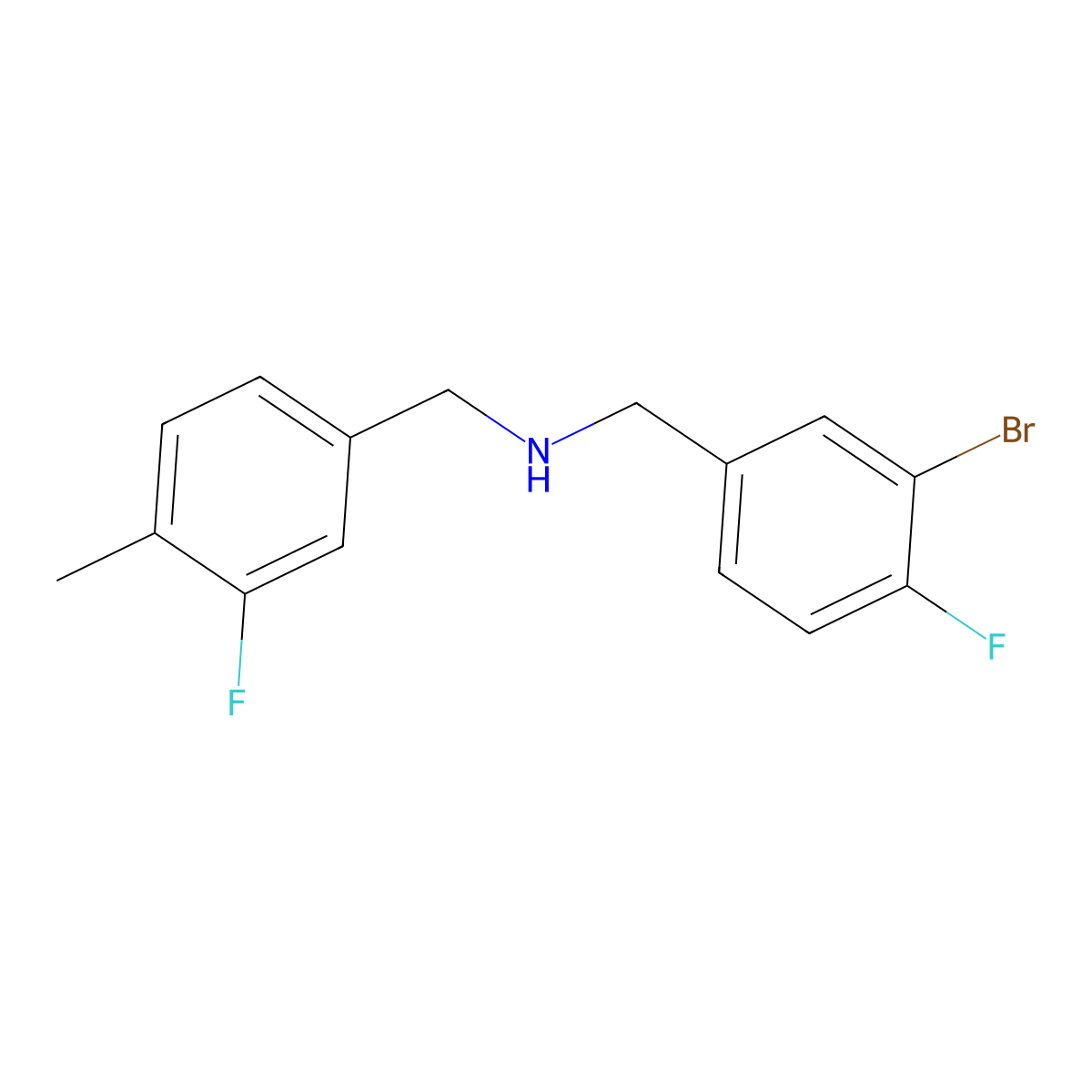 [(3-Bromo-4-fluorophenyl)methyl][(3-fluoro-4-methylphenyl)methyl]amine molecular structure, CAS 2138428-58-5