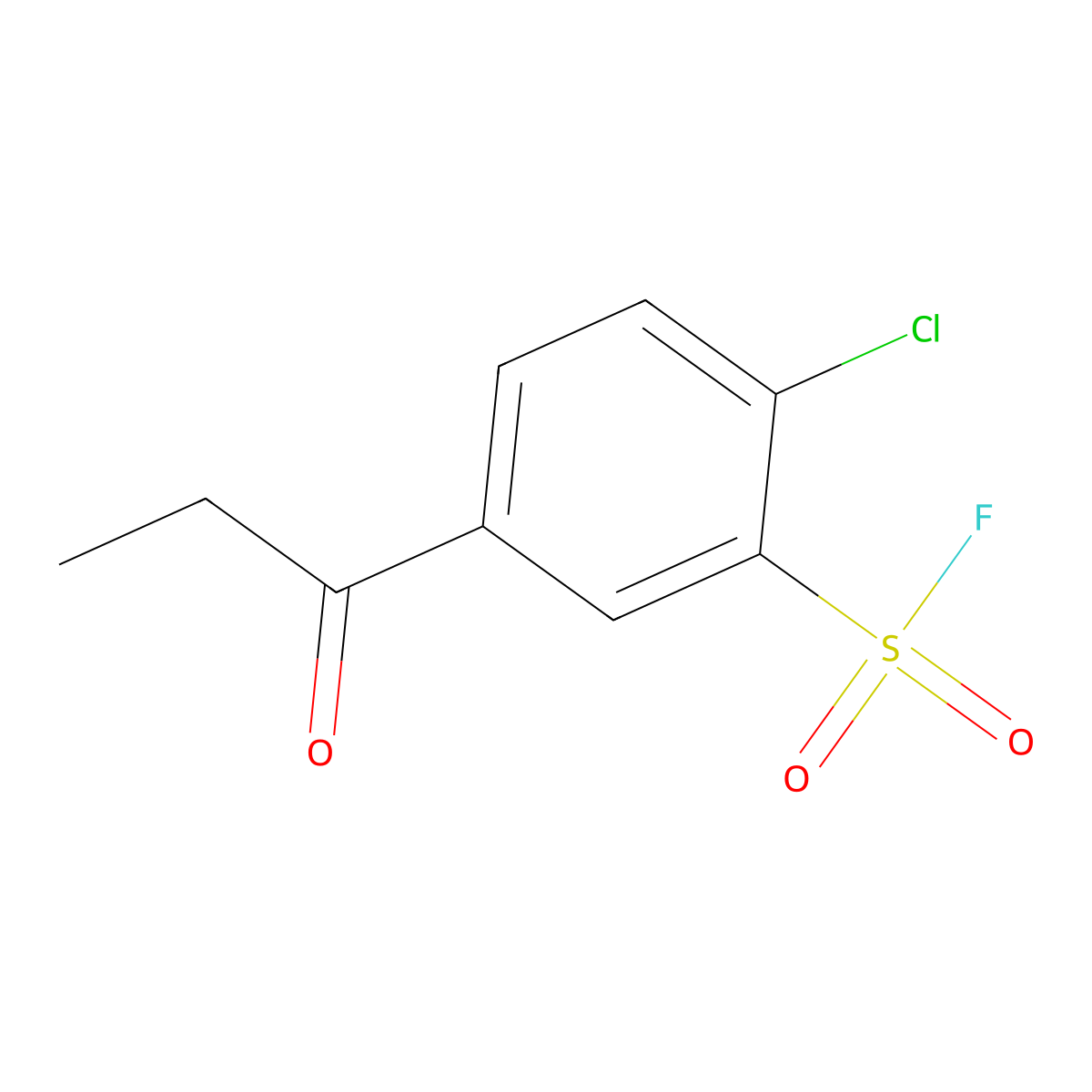 2-Chloro-5-propanoylbenzene-1-sulfonyl fluoride molecular structure, CAS 2138428-64-3