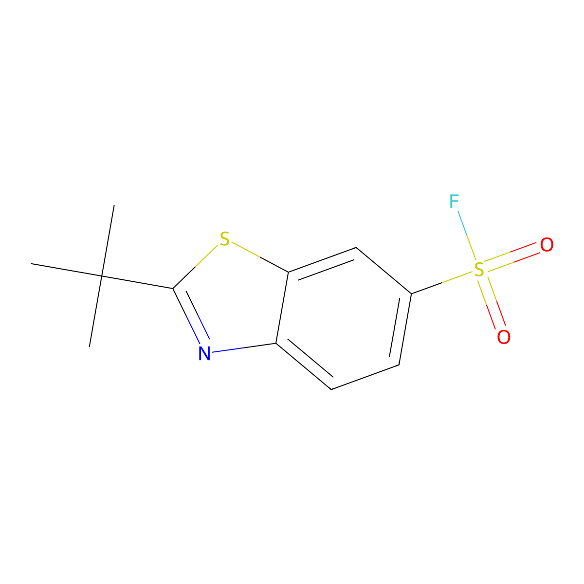 2-Tert-butyl-1,3-benzothiazole-6-sulfonyl fluoride molecular structure, CAS 2138428-96-1