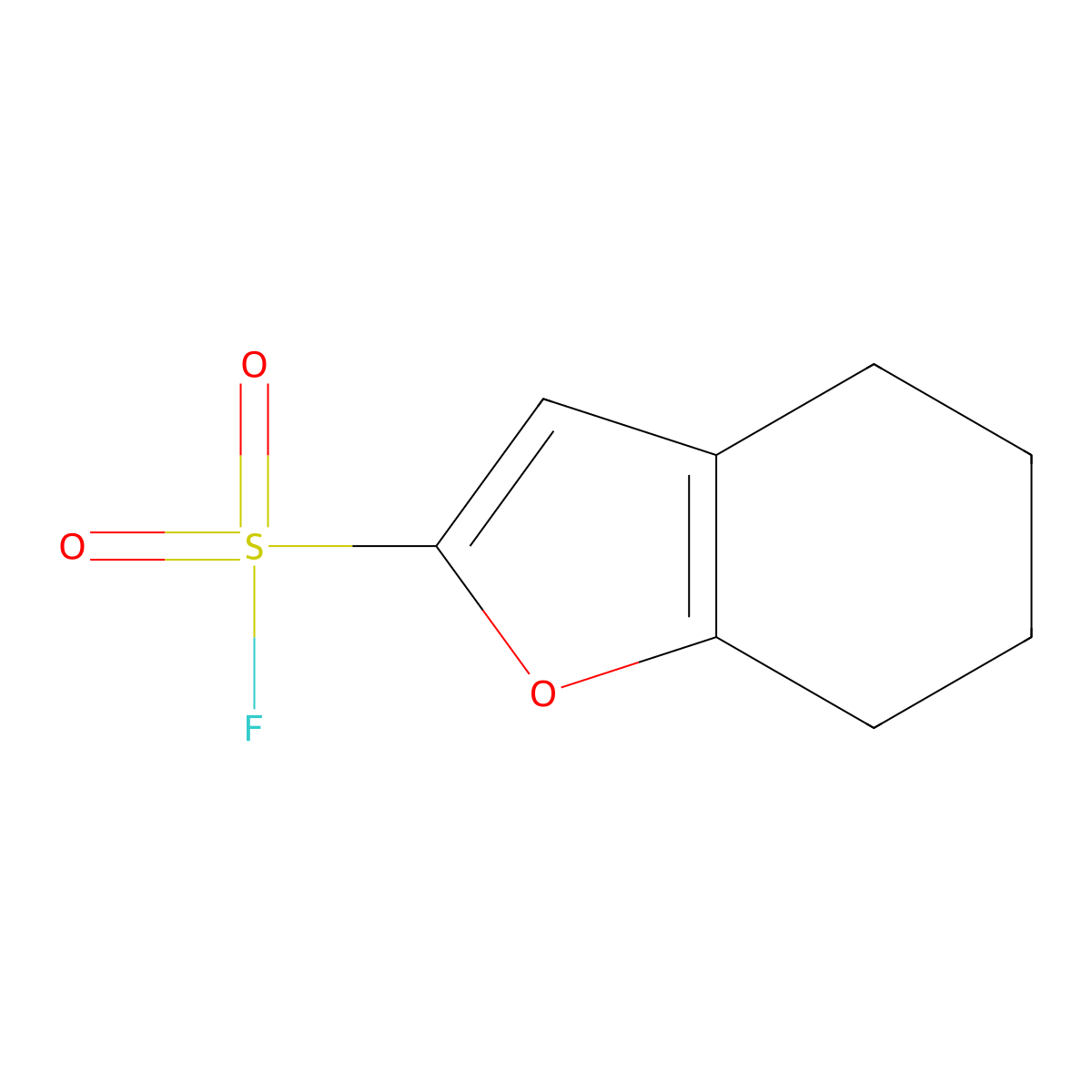 4,5,6,7-Tetrahydro-1-benzofuran-2-sulfonyl fluoride molecular structure, CAS 2138429-02-2