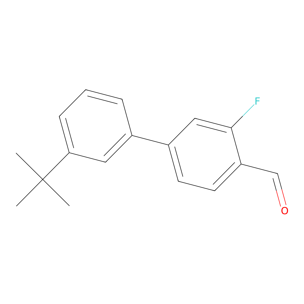 4-(3-Tert-butylphenyl)-2-fluorobenzaldehyde molecular structure, CAS 2138429-04-4