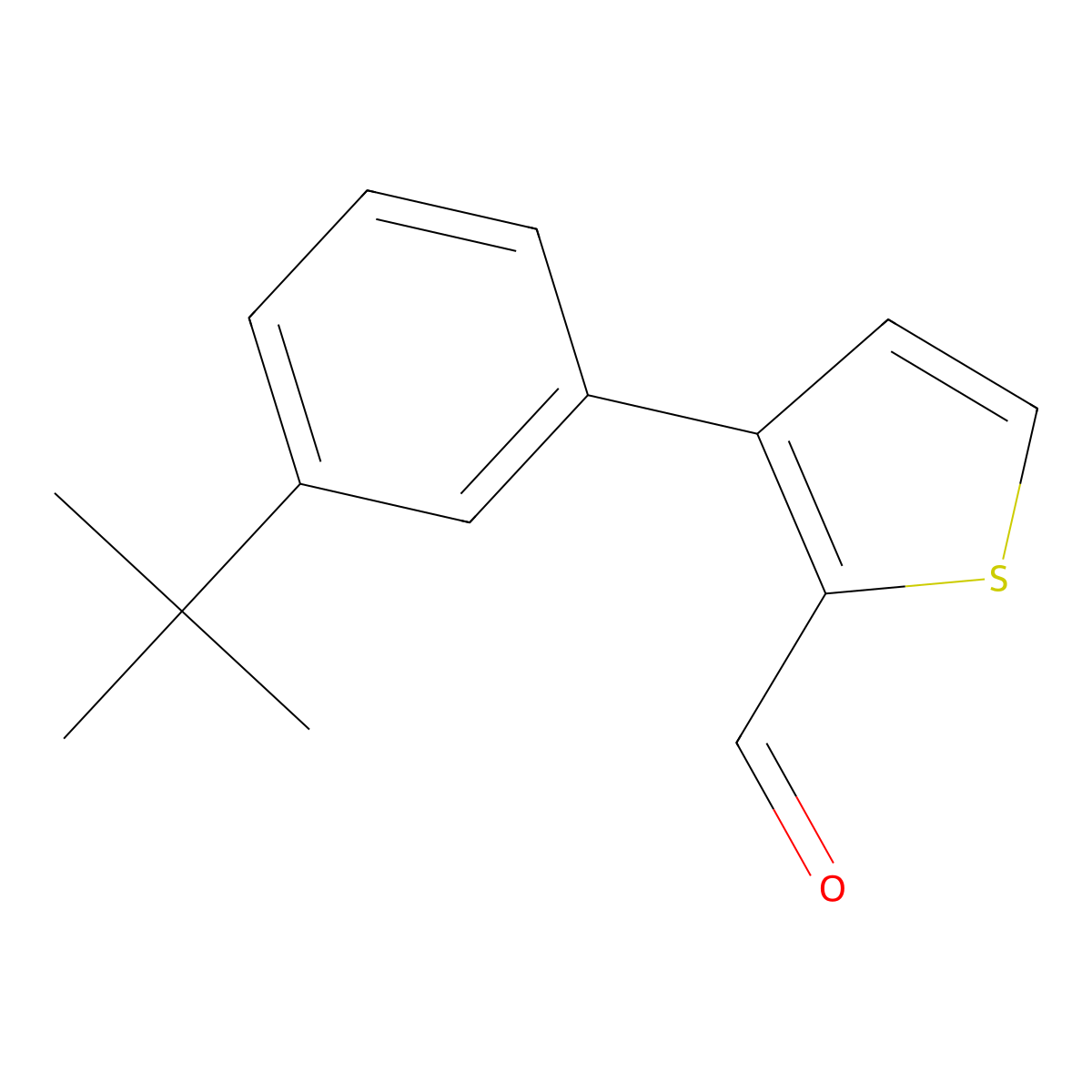 3-(3-Tert-butylphenyl)thiophene-2-carbaldehyde molecular structure, CAS 2138429-12-4