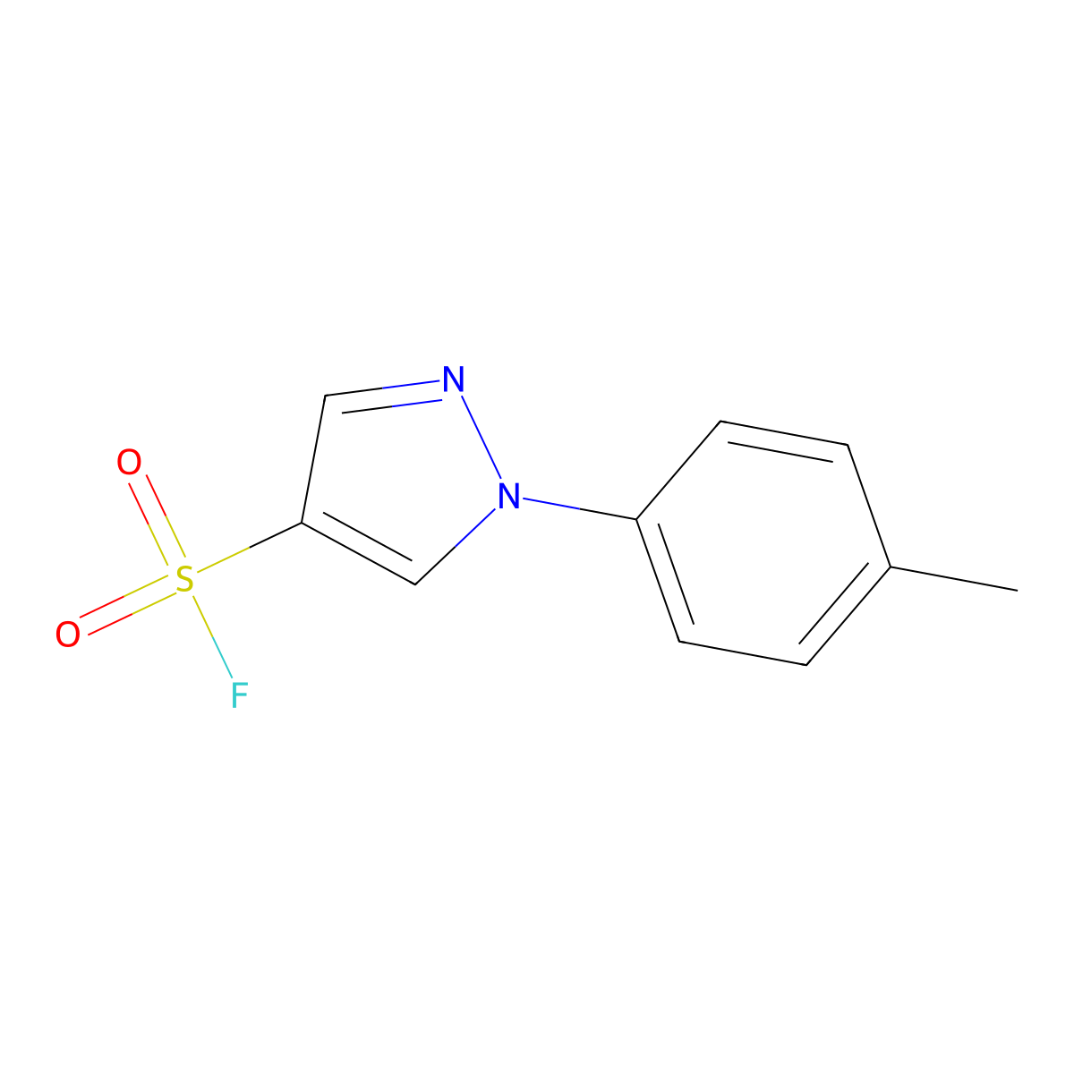 1-(4-methylphenyl)-1H-pyrazole-4-sulfonyl fluoride molecular structure, CAS 2138429-15-7