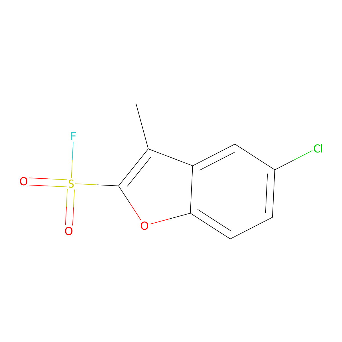 5-Chloro-3-methyl-1-benzofuran-2-sulfonyl fluoride molecular structure, CAS 2138429-22-6