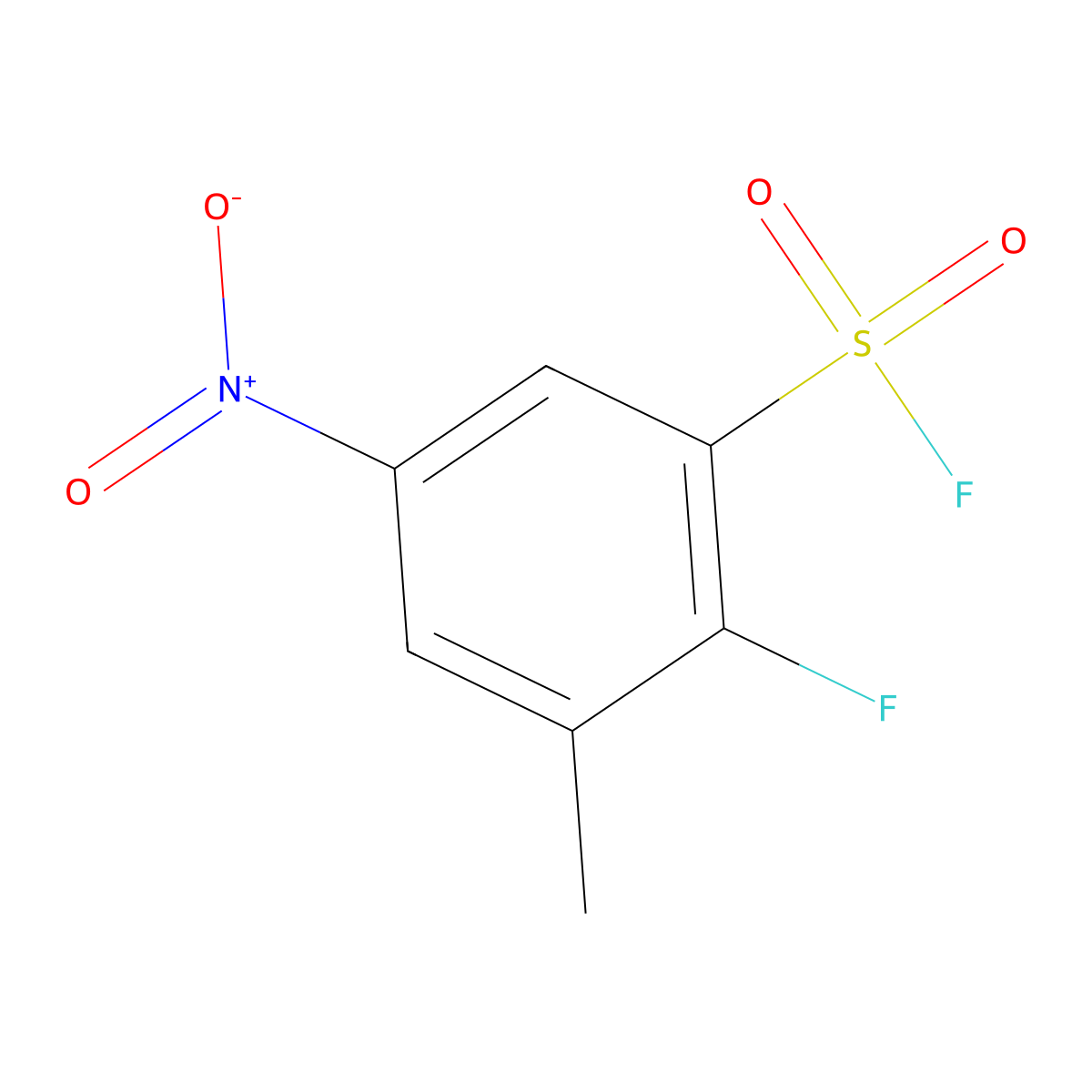 2-Fluoro-3-methyl-5-nitrobenzene-1-sulfonyl fluoride molecular structure, CAS 2138429-58-8