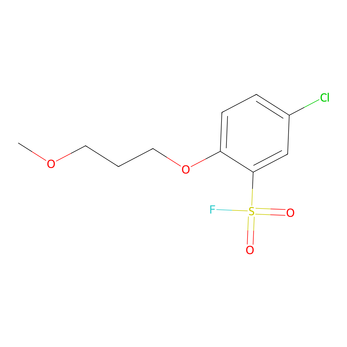 5-Chloro-2-(3-methoxypropoxy)benzene-1-sulfonyl fluoride molecular structure, CAS 2138429-59-9