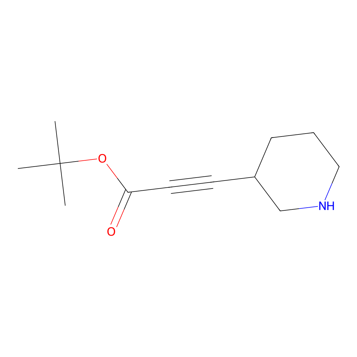 Tert-butyl 3-(piperidin-3-yl)prop-2-ynoate molecular structure, CAS 2138429-70-4