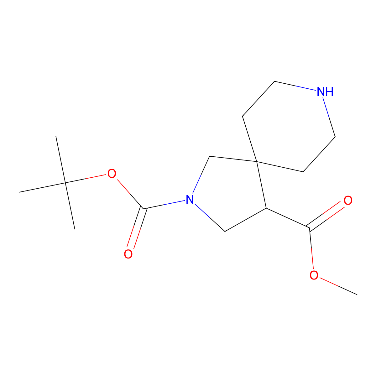 2-Tert-butyl4-methyl2,8-diazaspiro[4.5]decane-2,4-dicarboxylate molecular structure, CAS 2138429-98-6