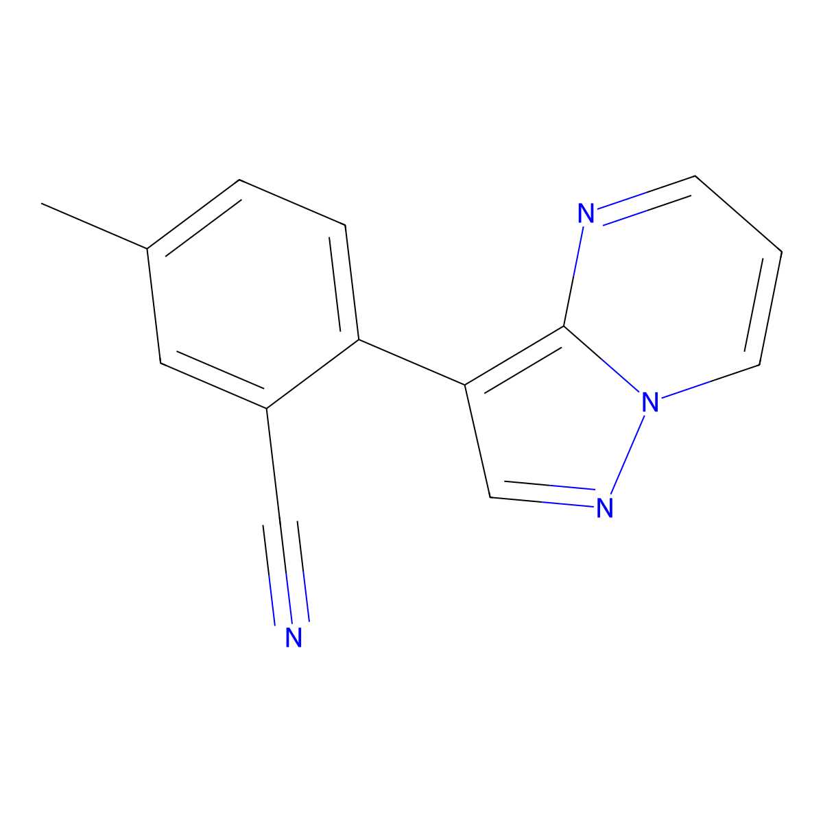 5-Methyl-2-{pyrazolo[1,5-a]pyrimidin-3-yl}benzonitrile molecular structure, CAS 2138430-11-0