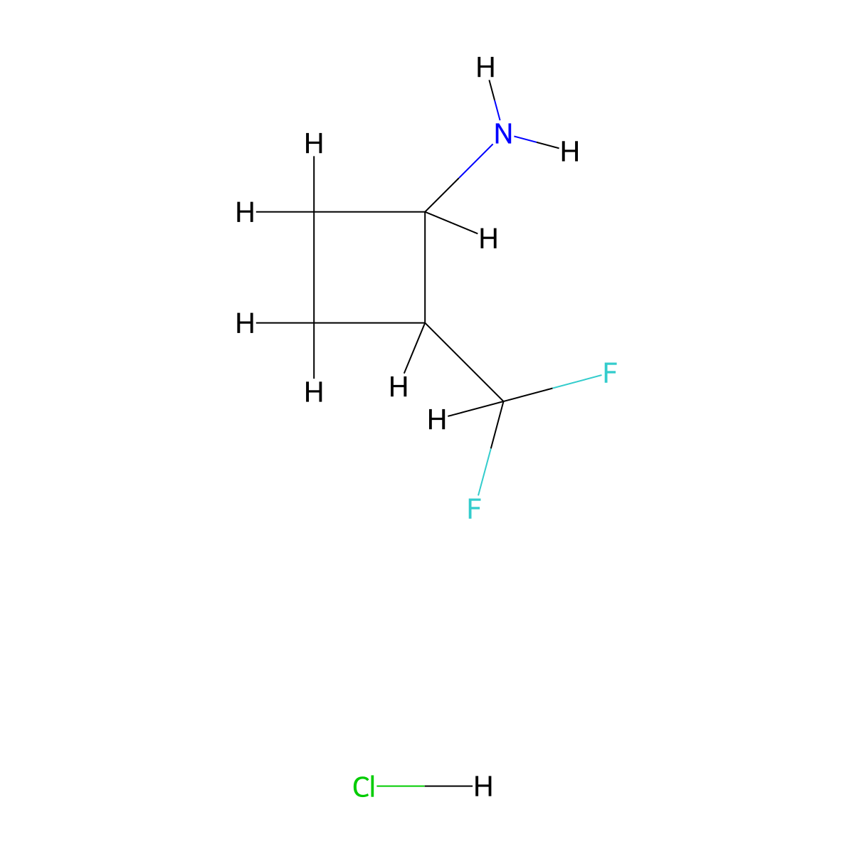 2-(Difluoromethyl)cyclobutan-1-amine hydrochloride molecular structure, CAS 2138430-22-3