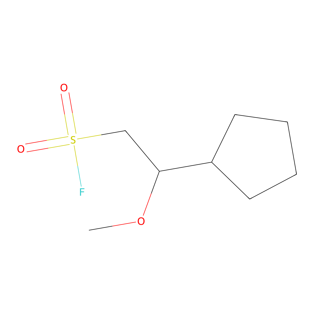 2-Cyclopentyl-2-methoxyethane-1-sulfonyl fluoride molecular structure, CAS 2138430-25-6