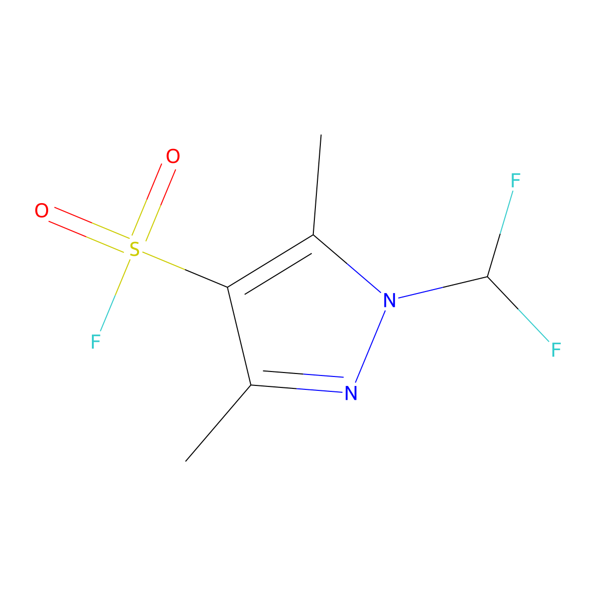 1-(difluoromethyl)-3,5-dimethyl-1H-pyrazole-4-sulfonyl fluoride molecular structure, CAS 2138430-49-4