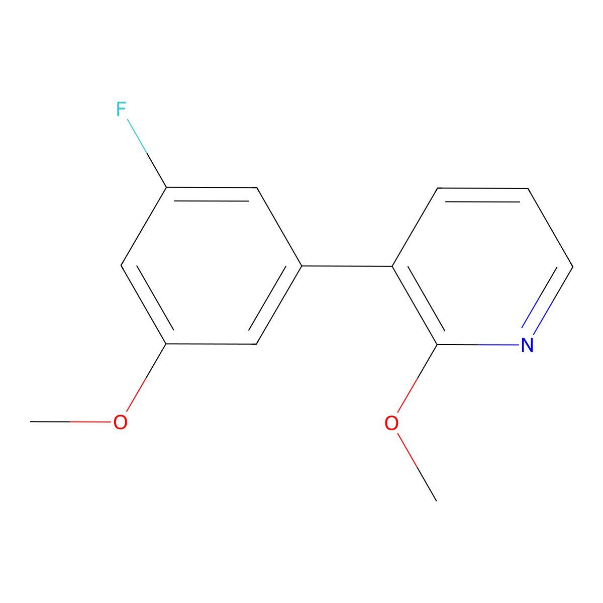 3-(3-Fluoro-5-methoxyphenyl)-2-methoxypyridine molecular structure, CAS 2138430-63-2