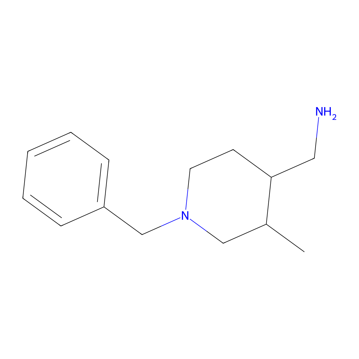 (1-Benzyl-3-methylpiperidin-4-yl)methanamine molecular structure, CAS 2138430-68-7