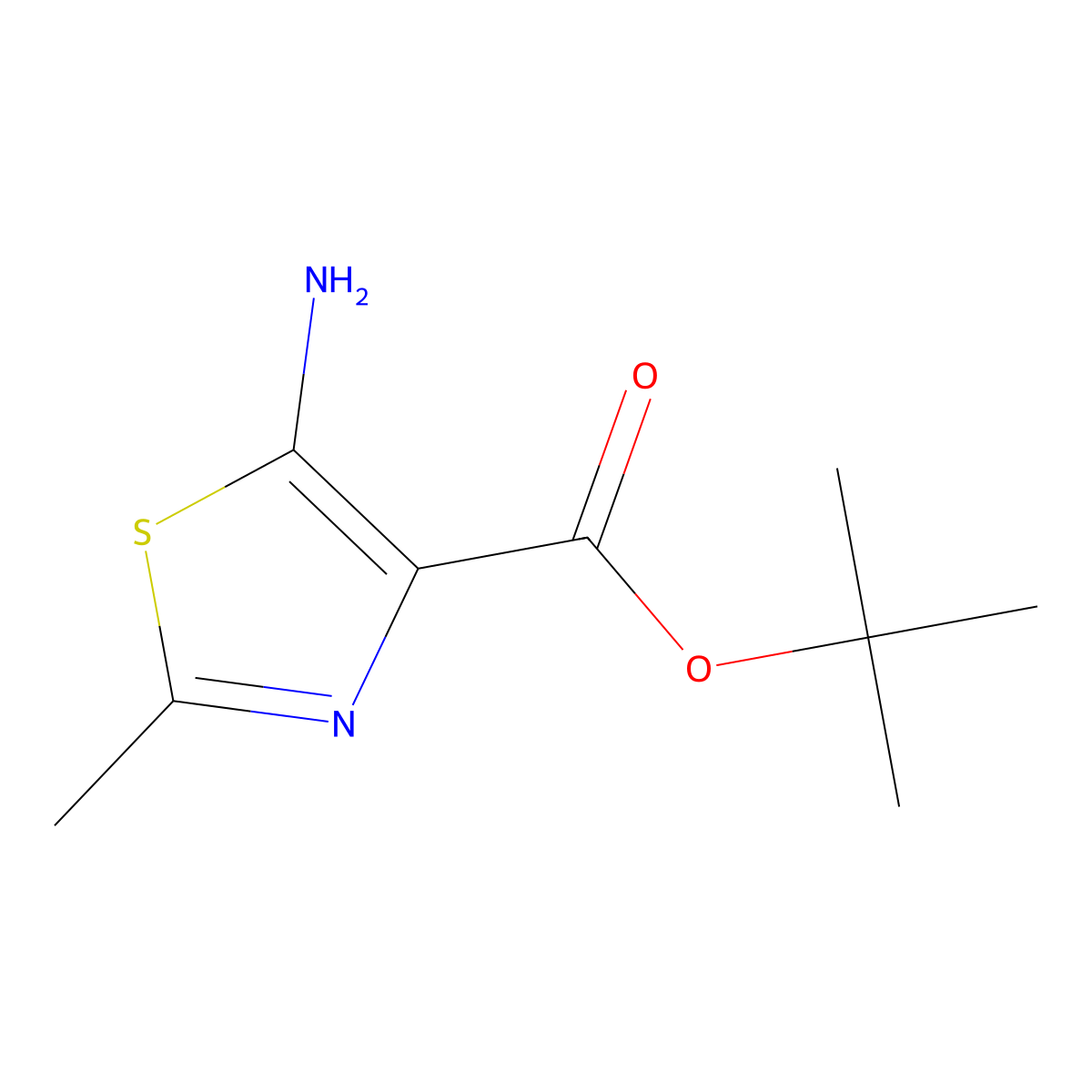 Tert-butyl 5-amino-2-methyl-1,3-thiazole-4-carboxylate molecular structure, CAS 2138433-29-9