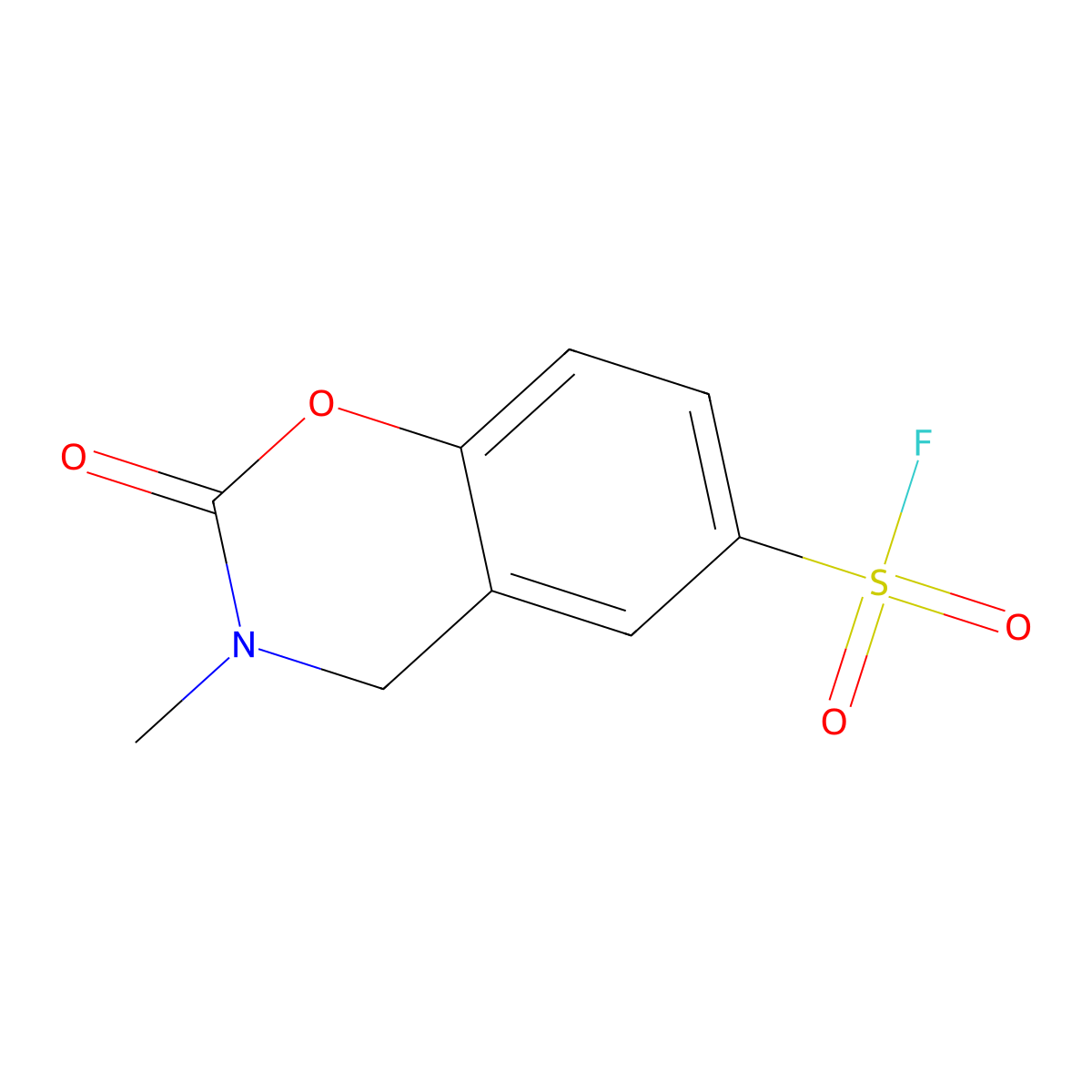 3-methyl-2-oxo-3,4-dihydro-2H-1,3-benzoxazine-6-sulfonyl fluoride molecular structure, CAS 2138433-81-3
