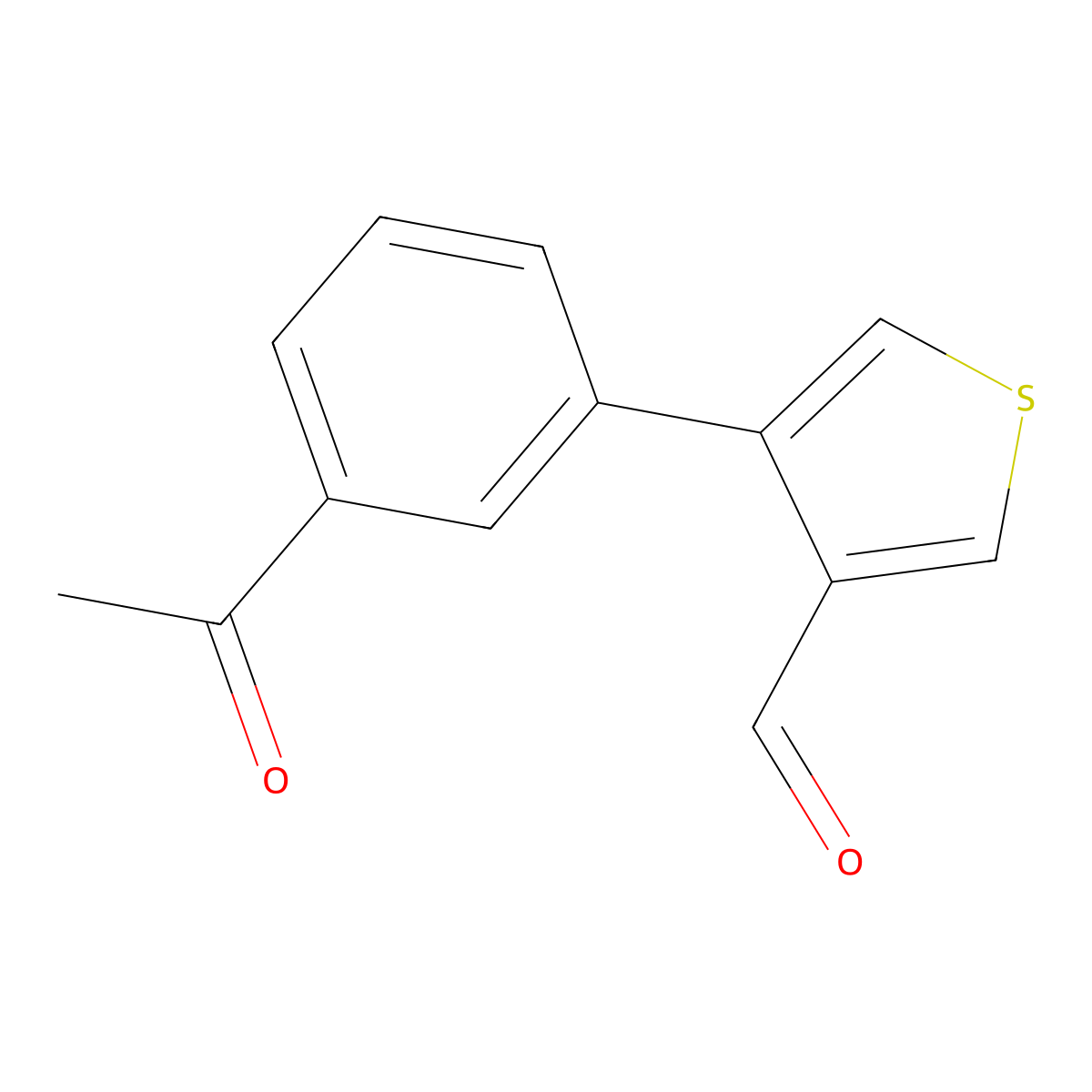 4-(3-Acetylphenyl)thiophene-3-carbaldehyde molecular structure, CAS 2138434-04-3