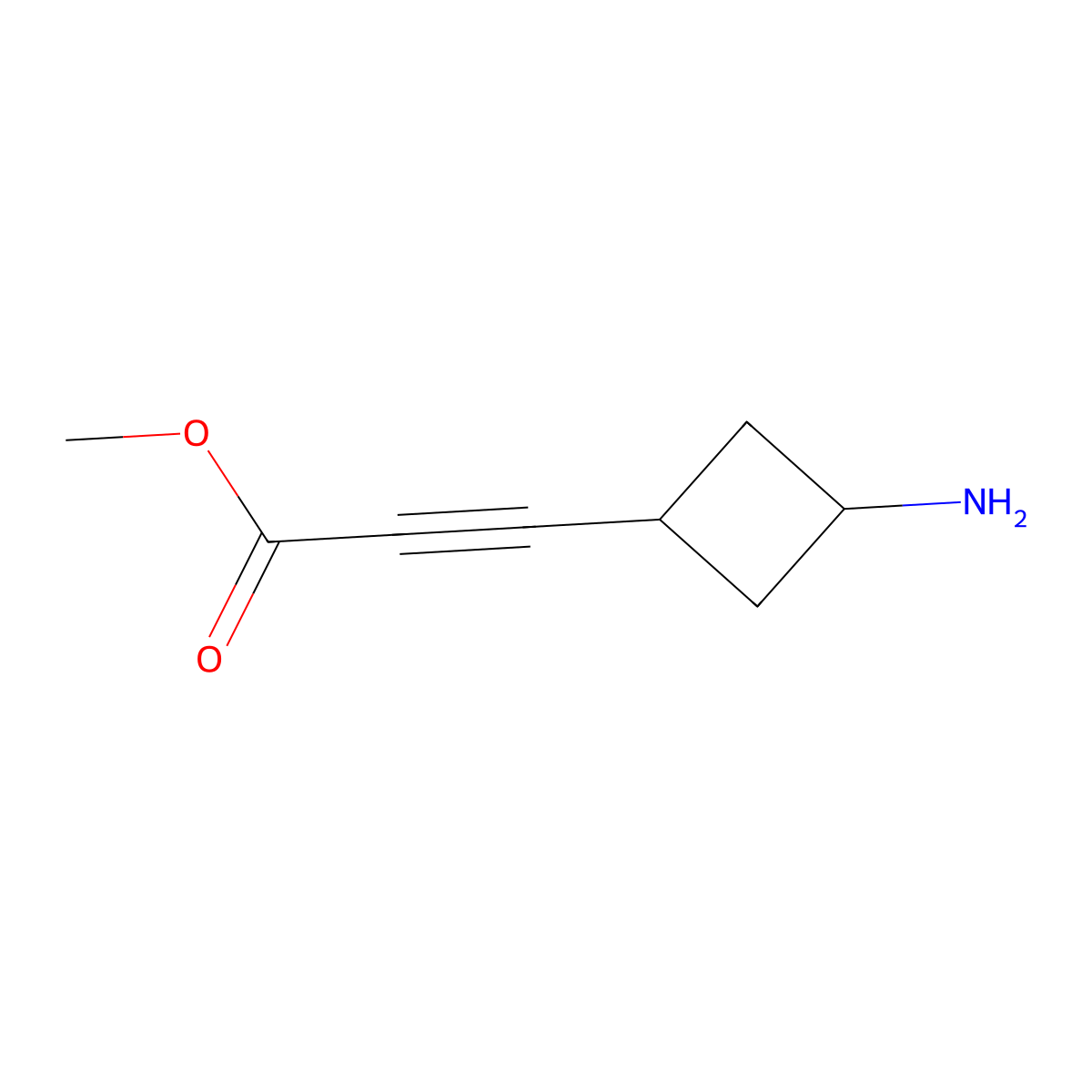 Methyl 3-(3-aminocyclobutyl)prop-2-ynoate molecular structure, CAS 2138434-91-8