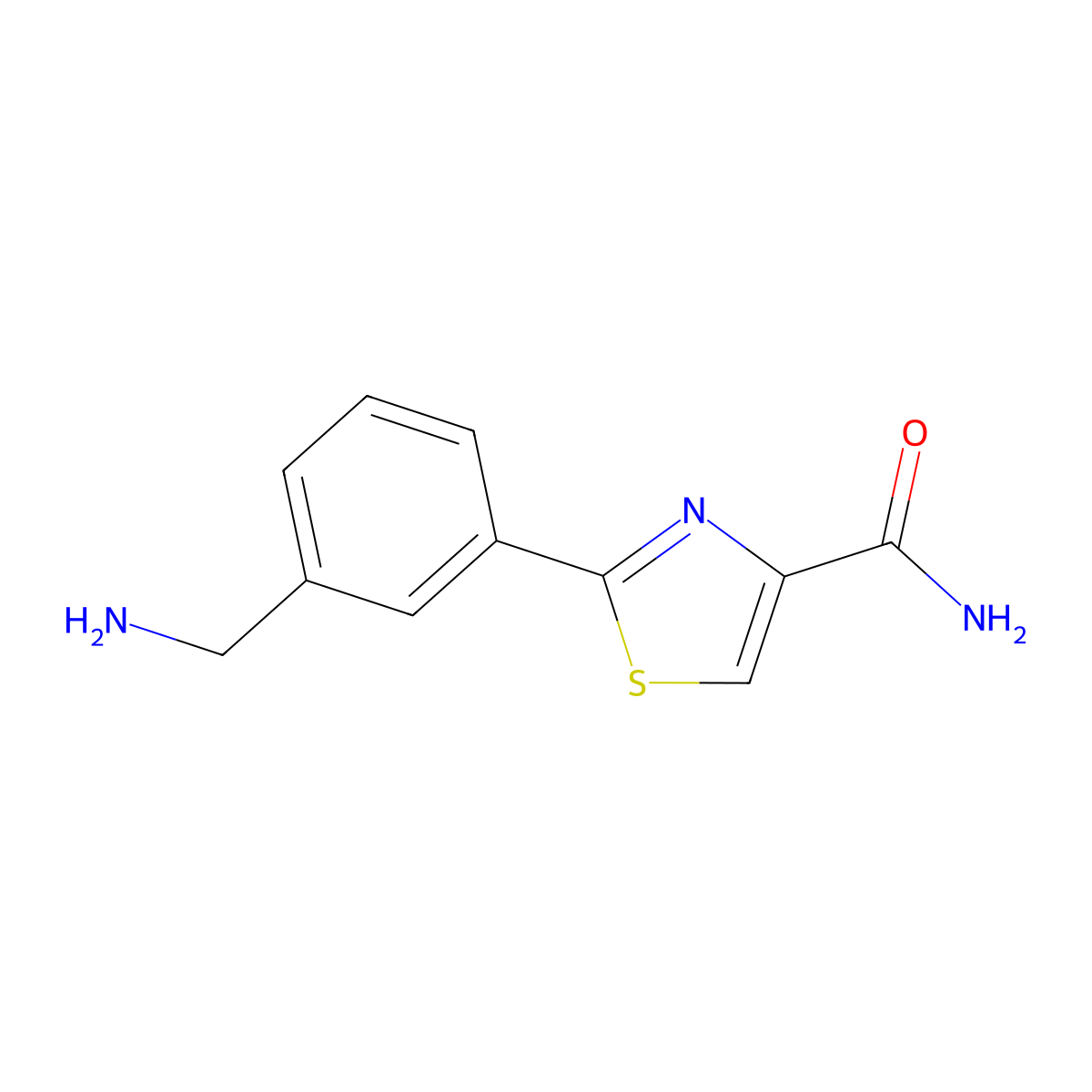 2-[3-(Aminomethyl)phenyl]-1,3-thiazole-4-carboxamide molecular structure, CAS 2138434-97-4