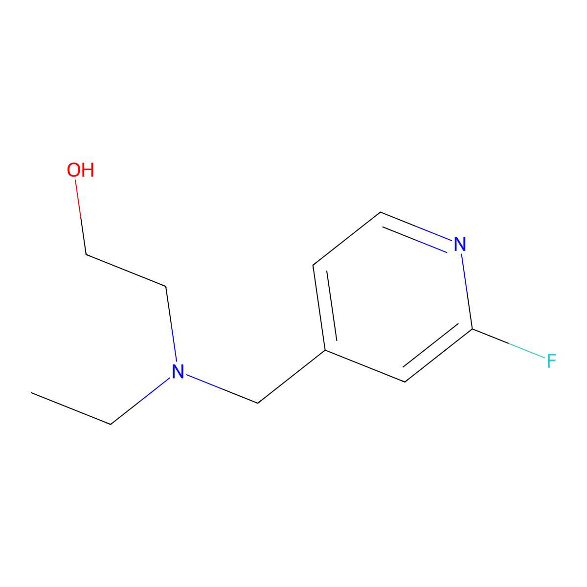 2-{Ethyl[(2-fluoropyridin-4-yl)methyl]amino}ethan-1-ol molecular structure, CAS 2138436-85-6