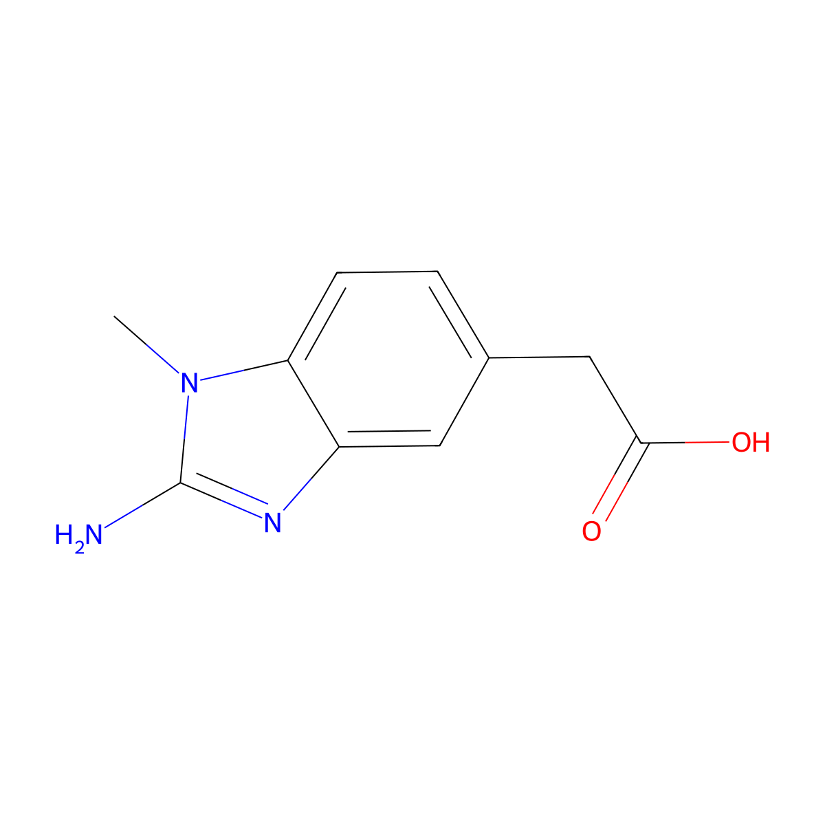 2-(2-amino-1-methyl-1H-1,3-benzodiazol-5-yl)acetic acid molecular structure, CAS 2138438-20-5