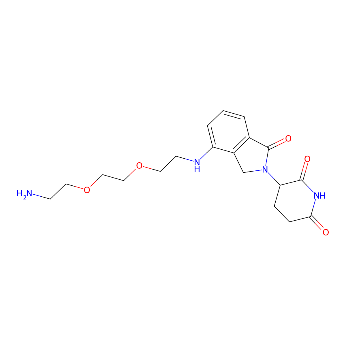 3-(4-((2-(2-(2-Aminoethoxy)ethoxy)ethyl)amino)-1-oxoisoindolin-2-yl)piperidine-2,6-dione molecular structure, CAS 2138439-16-2