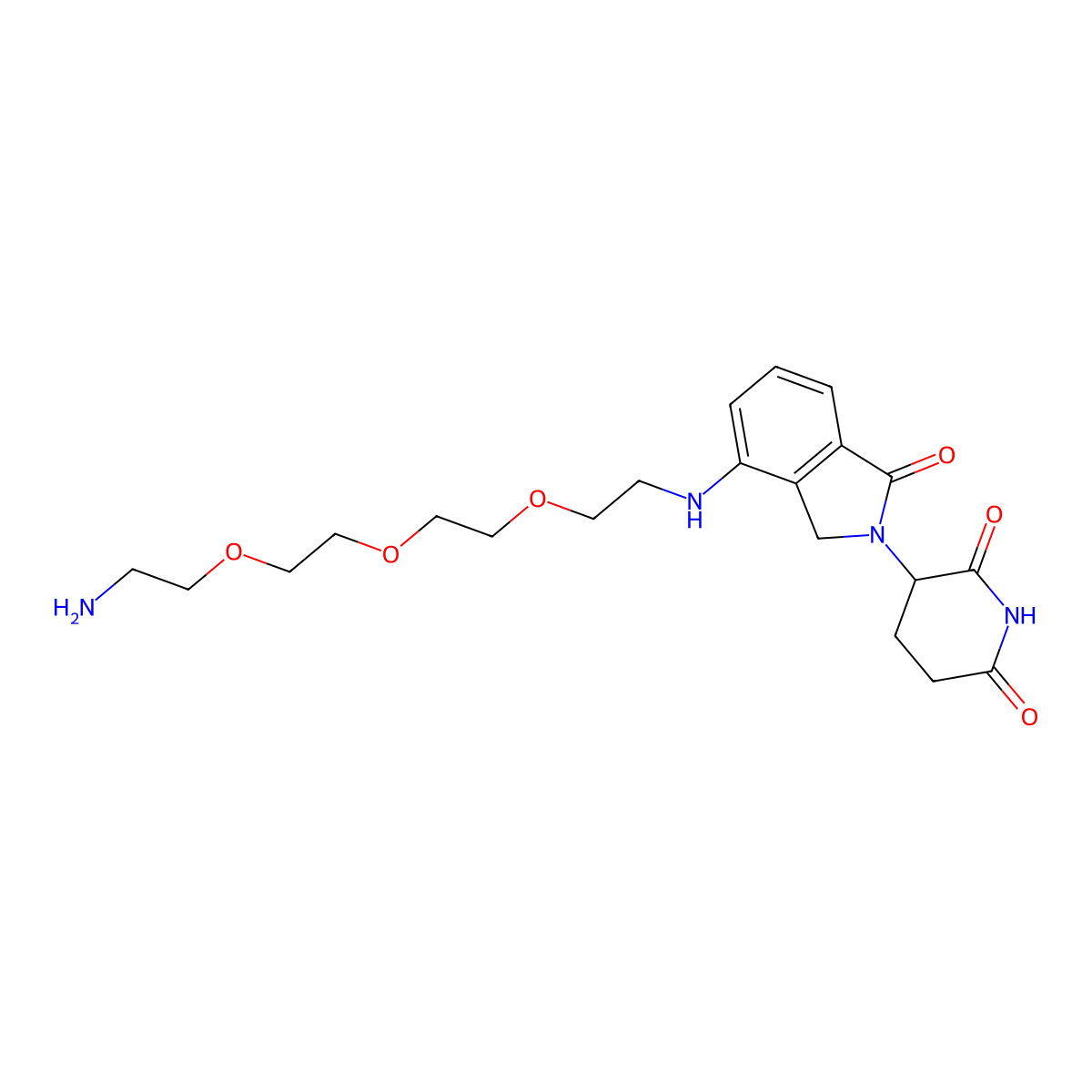 3-(4-((2-(2-(2-(2-Aminoethoxy)ethoxy)ethoxy)ethyl)amino)-1-oxoisoindolin-2-yl)piperidine-2,6-dione molecular structure, CAS 2138439-17-3