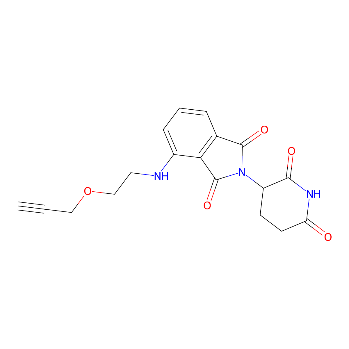 2-(2,6-Dioxopiperidin-3-yl)-4-((2-(prop-2-yn-1-yloxy)ethyl)amino)isoindoline-1,3-dione molecular structure, CAS 2138439-55-9