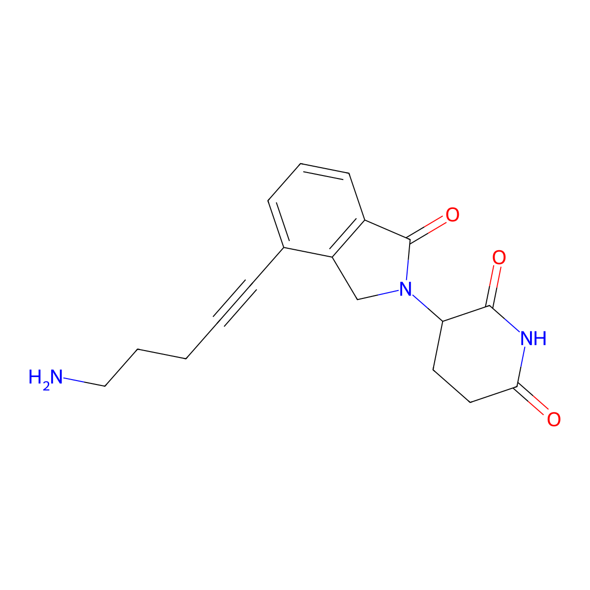 3-[4-(5-Aminopent-1-ynyl)-1-oxo-isoindolin-2-yl]piperidine-2,6-dione molecular structure, CAS 2138440-39-6