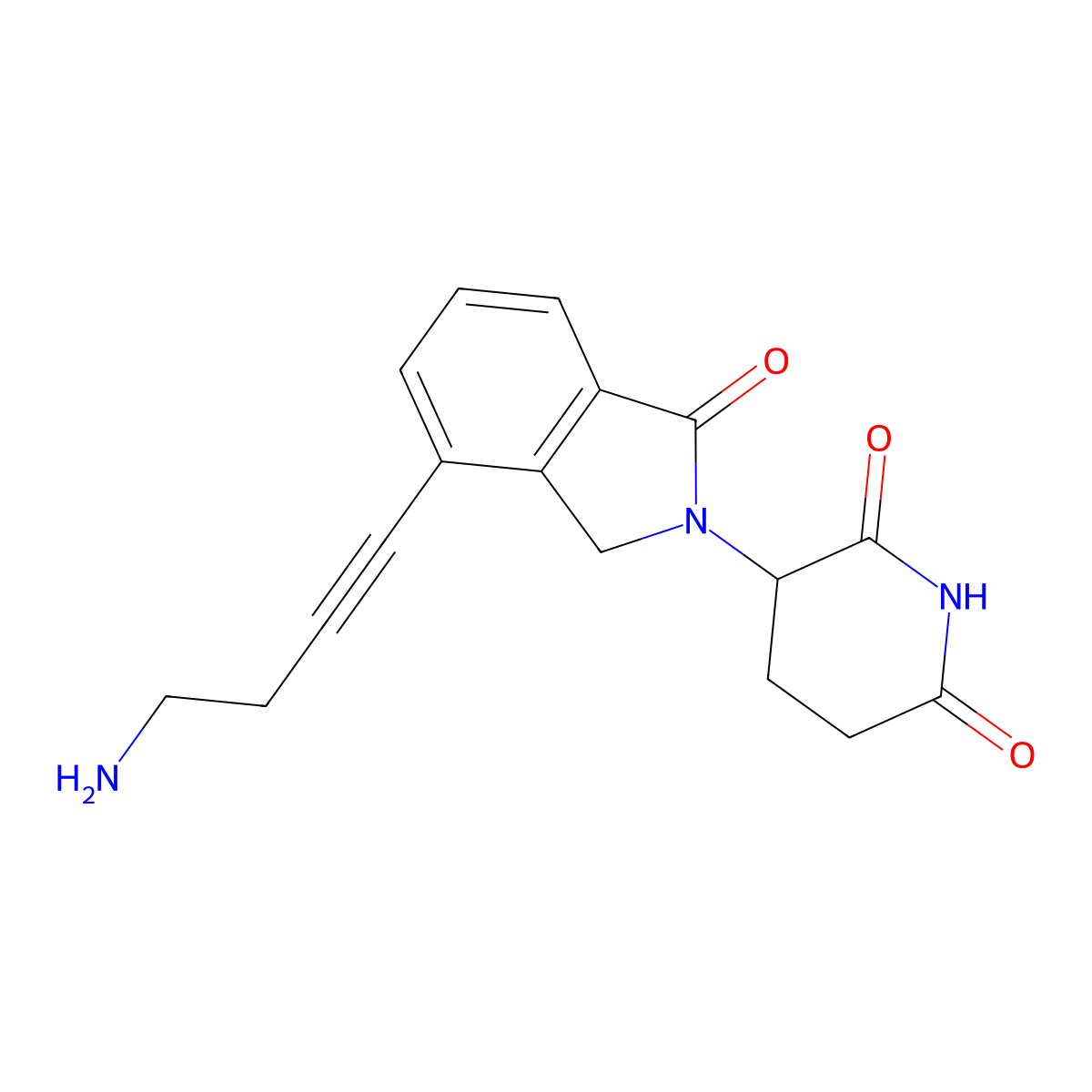 3-(4-(4-Aminobut-1-yn-1-yl)-1-oxoisoindolin-2-yl)piperidine-2,6-dione molecular structure, CAS 2138440-40-9