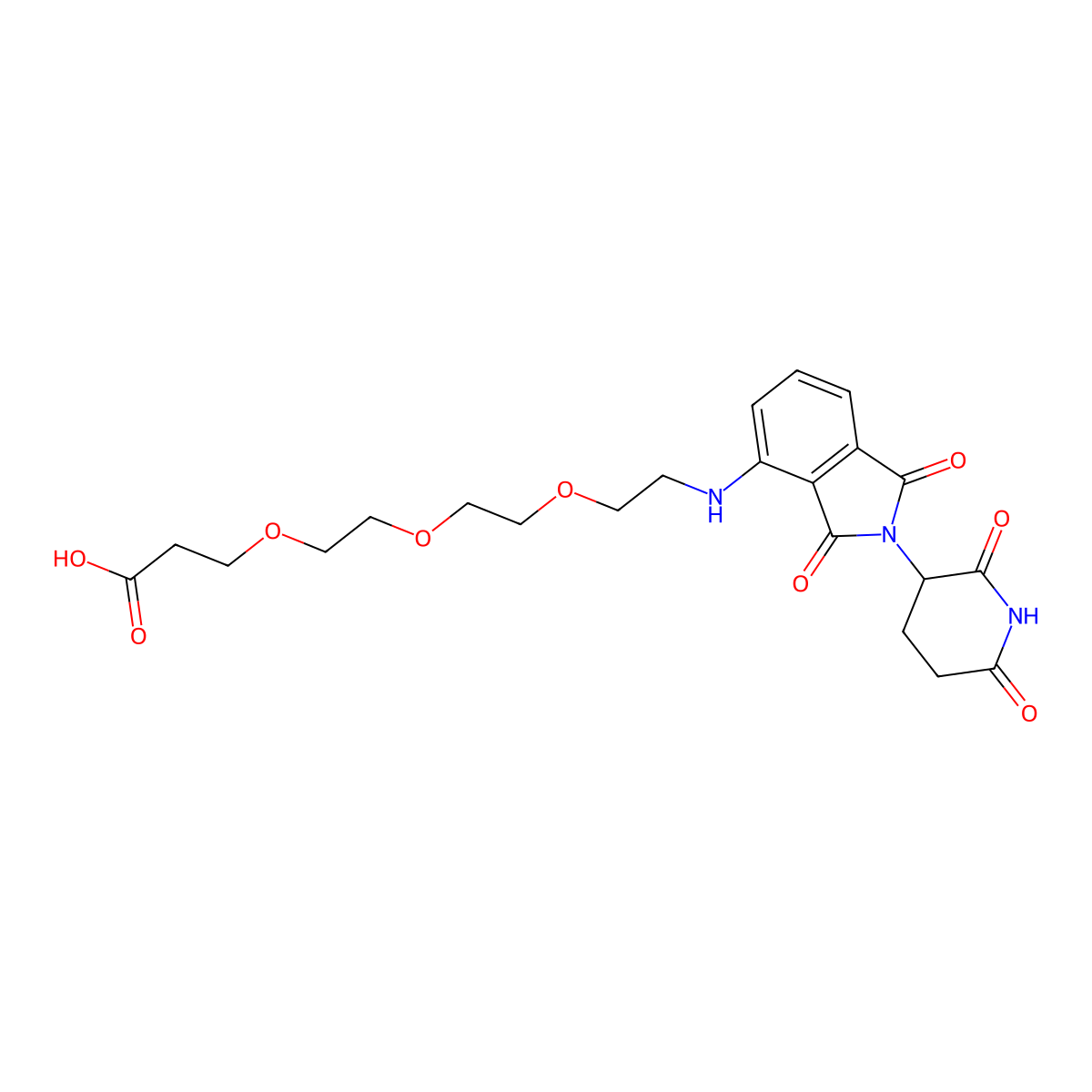 3-(2-(2-(2-((2-(2,6-Dioxopiperidin-3-yl)-1,3-dioxoisoindolin-4-yl)amino)ethoxy)ethoxy)ethoxy)propanoic acid molecular structure, CAS 2138440-82-9