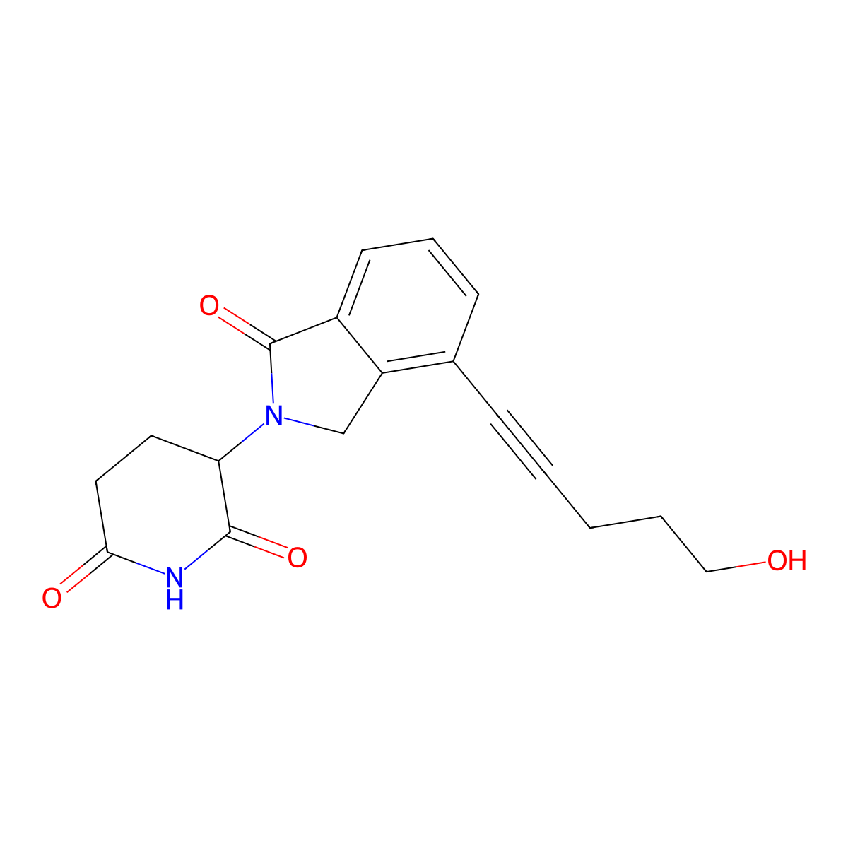 Phthalimidinoglutarimide-propargyl-C2-OH molecular structure, CAS 2138441-30-0