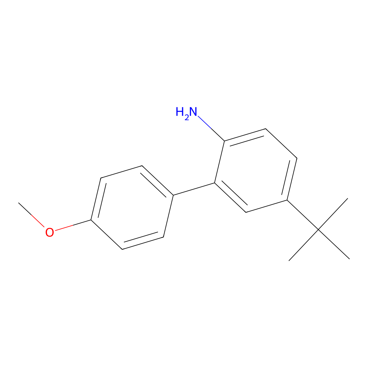 5-(Tert-butyl)-4'-methoxy-[1,1'-biphenyl]-2-amine molecular structure, CAS 2138466-60-9