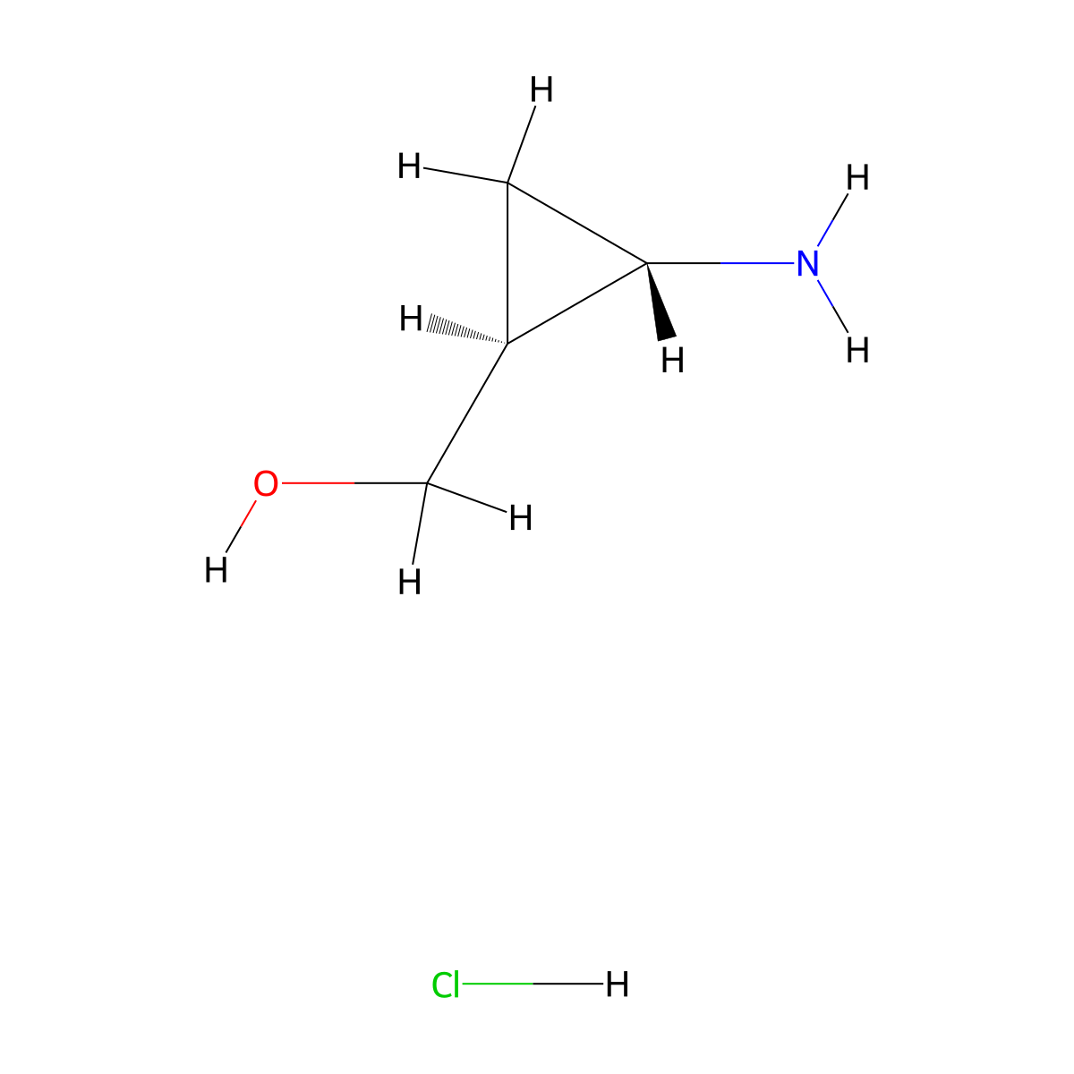 trans-(2-Aminocyclopropyl)methanol hydrochloride molecular structure, CAS 2138475-29-1