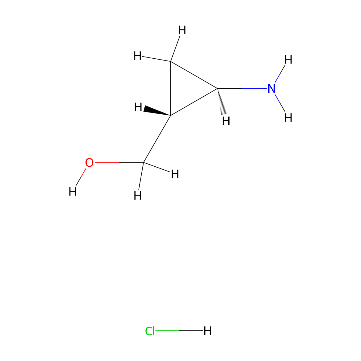 (1R,2R)-2-Aminocyclopropanemethanol Hydrochloride molecular structure, CAS 2138475-77-9